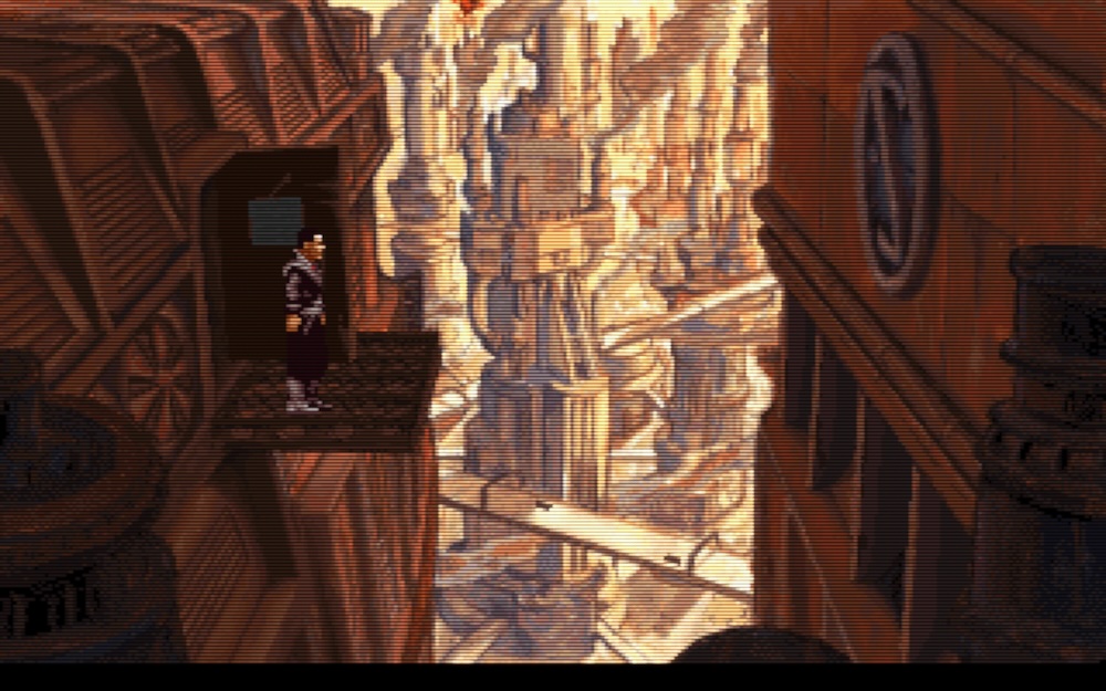 Beneath a Steel Sky from a parallel universe running on an Amiga in 256-colour mode